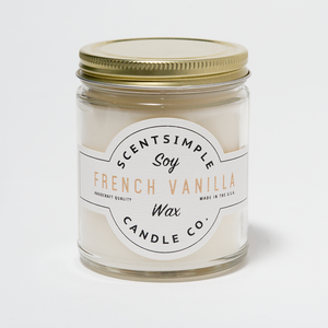 French Vanilla Scented Soy Wax Candle