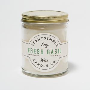 Fresh Basil Scented Soy Wax Candle