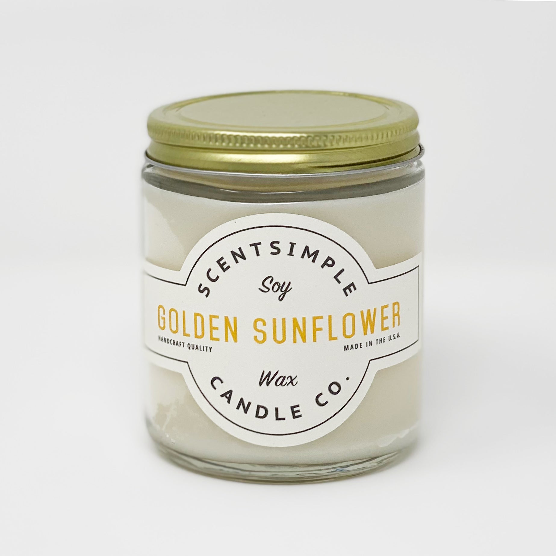 Golden Sunflower Scented Soy Wax Candle - ScentSimple Candle Co.