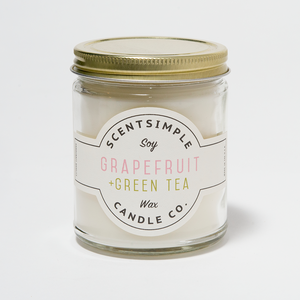 Grapefruit+Green Tea Scented Soy Wax Candle