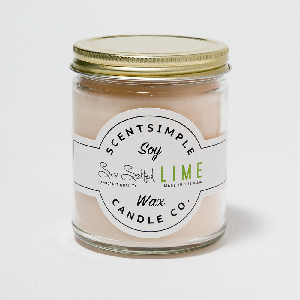 Sea Salted Lime Scented Soy Wax Candle - ScentSimple Candle Co.