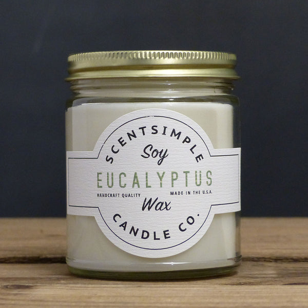 Eucalyptus Scented Soy Wax Candle - ScentSimple Candle Co.