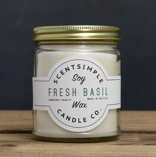 Fresh Basil Scented Soy Wax Candle - ScentSimple Candle Co.